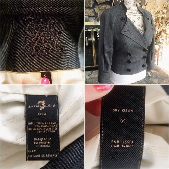 ⭐️HP⭐️ 7 For All Mankind Gray Half Sleeve Blazer Jacket Size Small NWOT - Picture 8 of 8